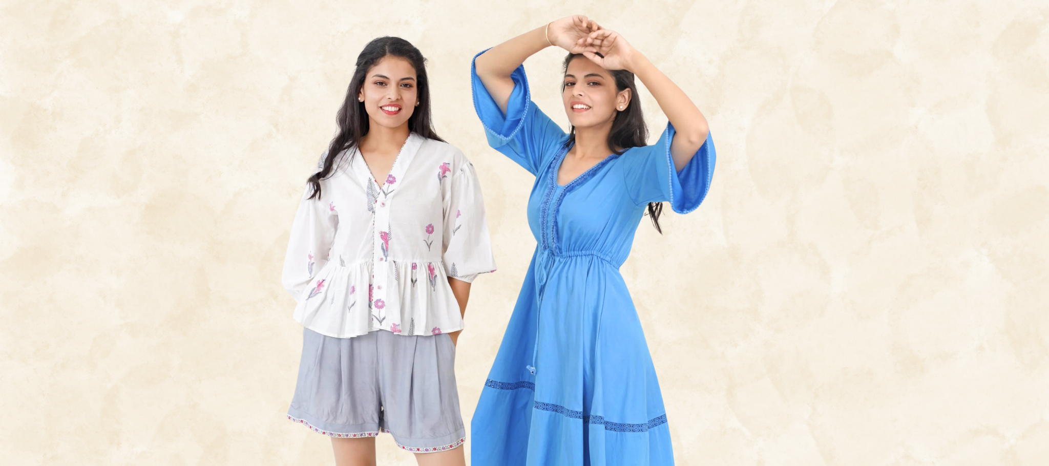 Floral Escape Handblock Printed Outfits | Nero India Floral Escape Handblock Printed Outfits | Nero India