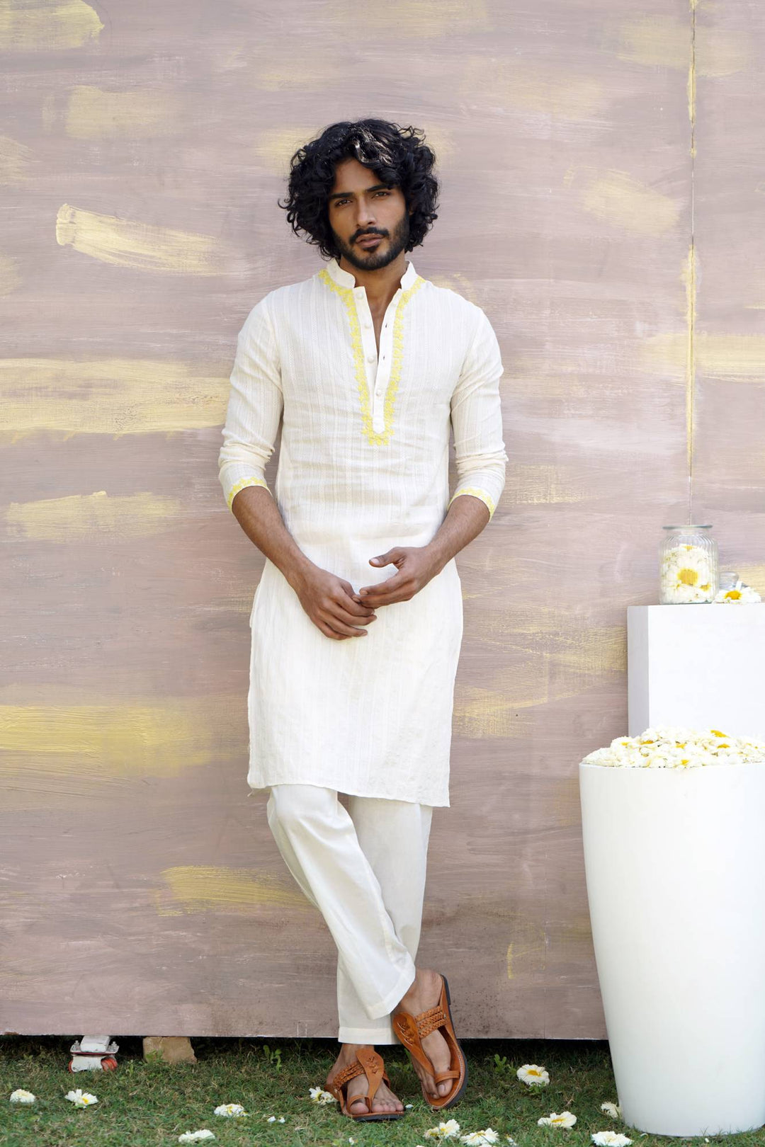 men kurta design white