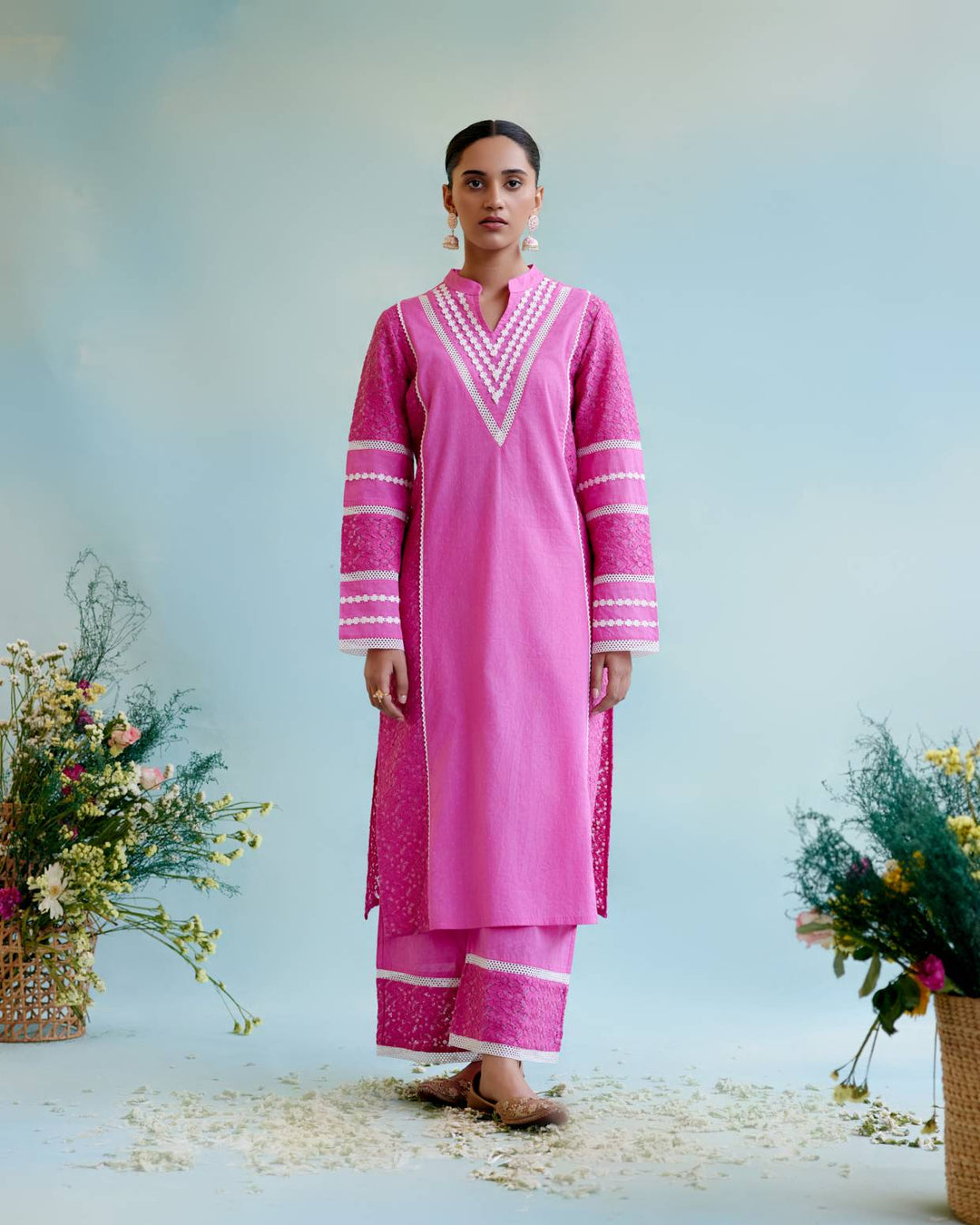 Pink Cotton Kurta