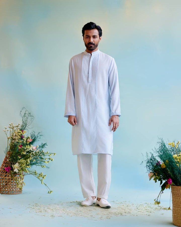 blue kurta for men