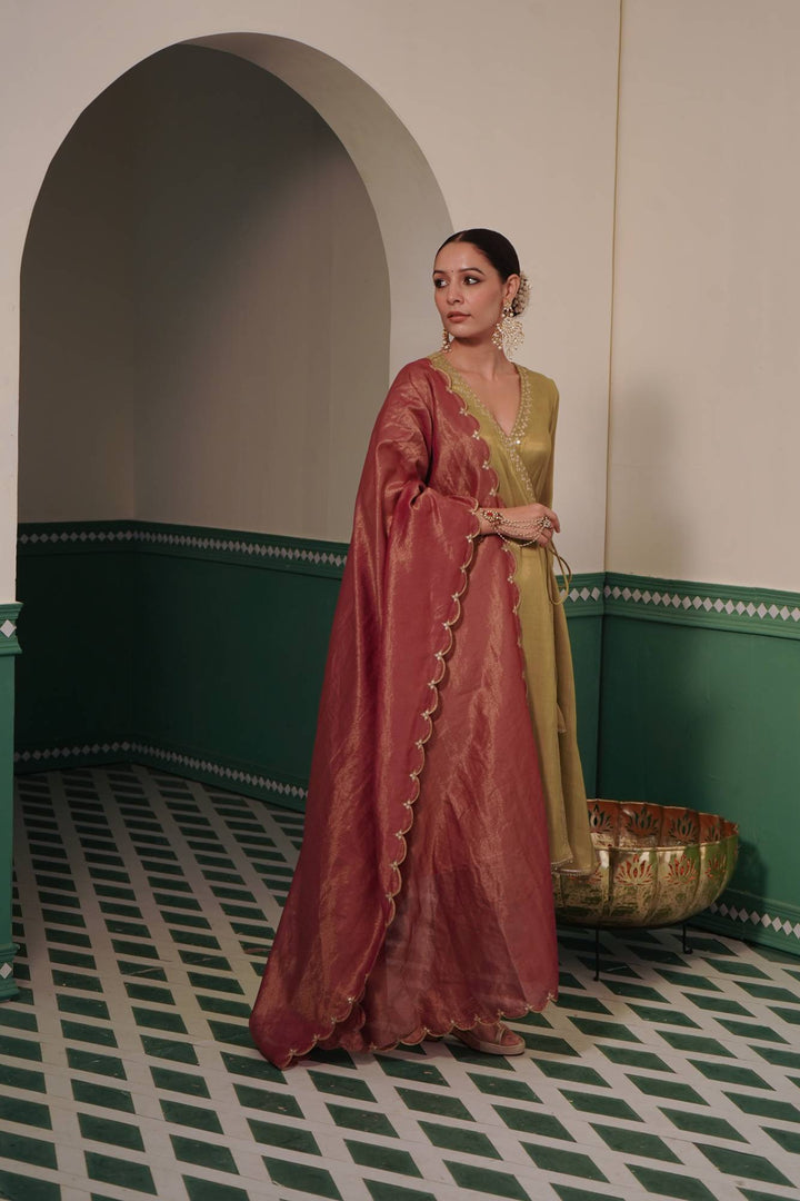 Purple Scallop Dupatta