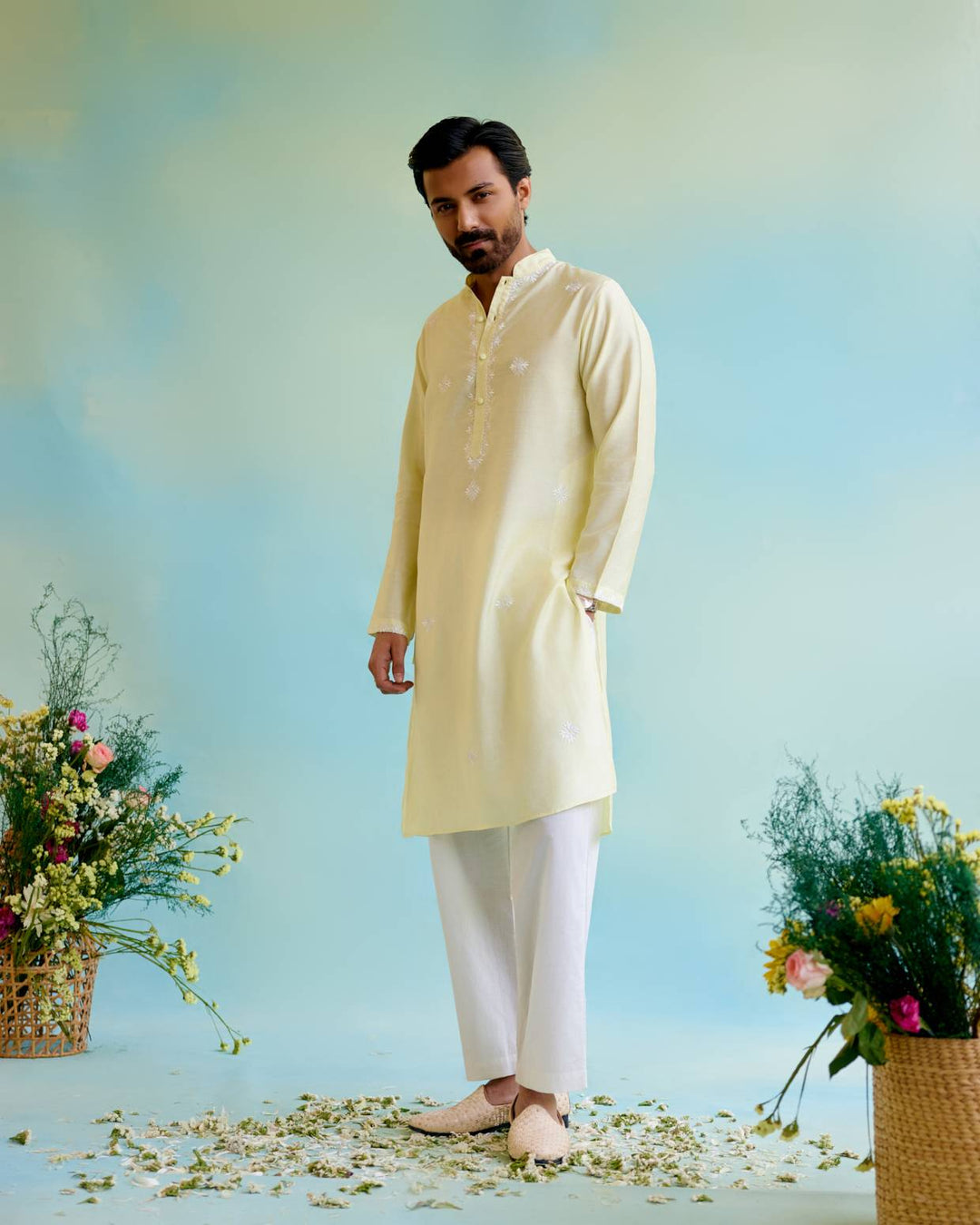 Yellow Sunshine Kurta with Narrow Pants