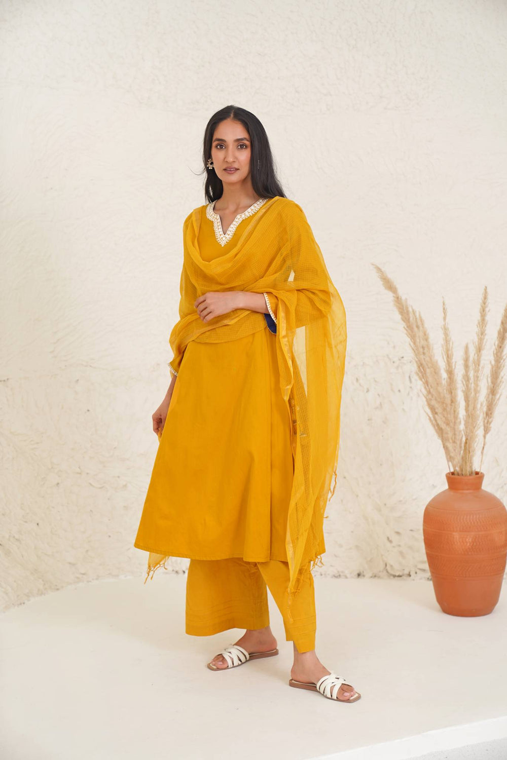 Gold cashmere dupatta