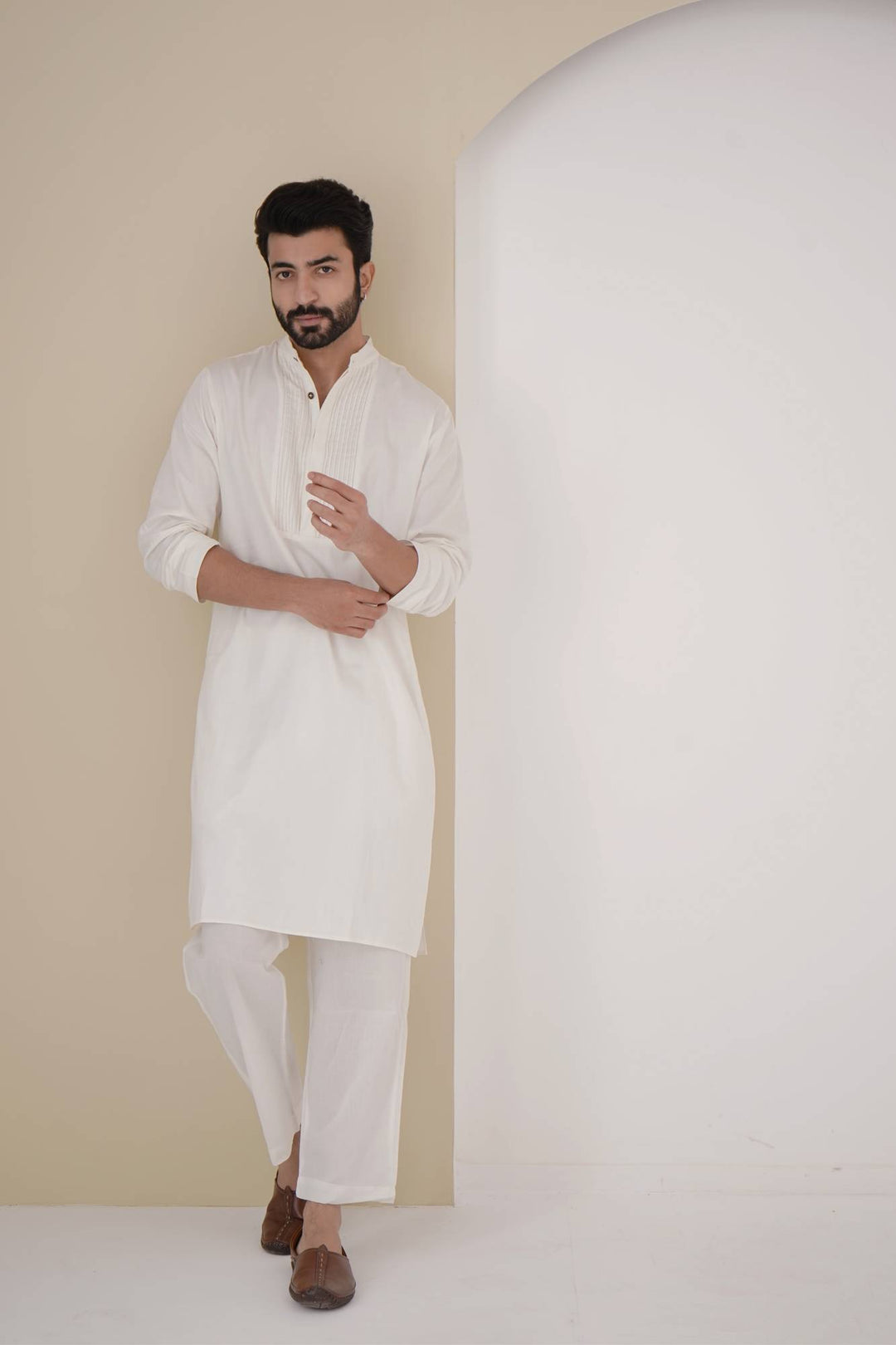 white kurta set