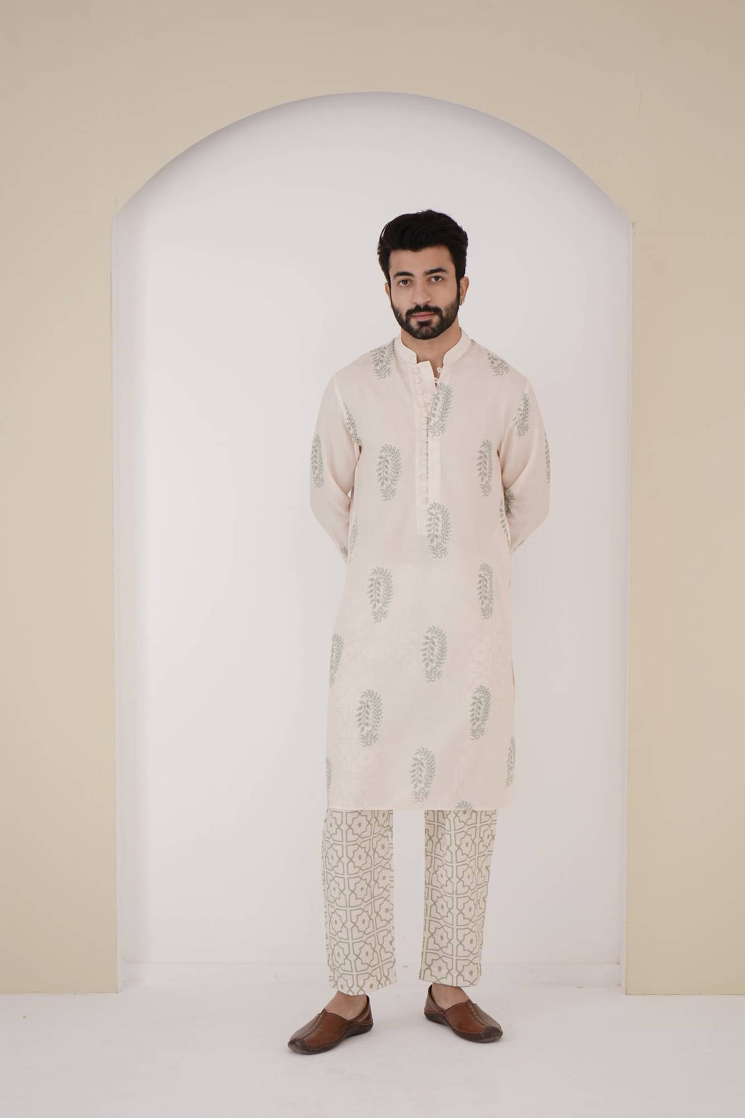 Sage Buta Kurta Set