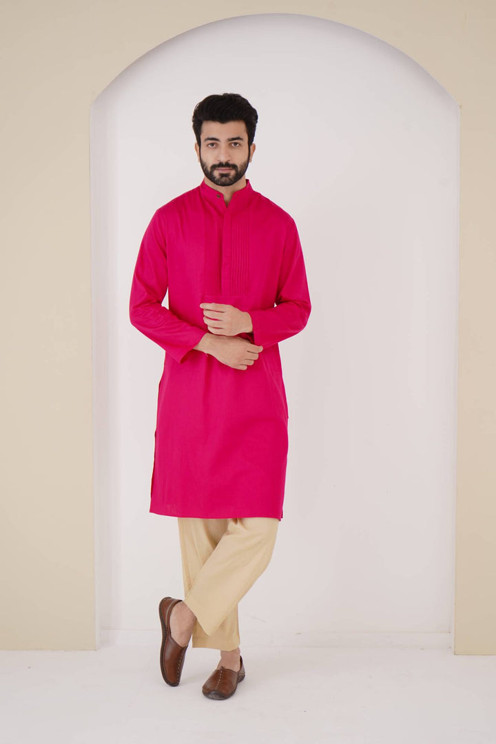 Fuchsia Pintuck Kurta Set