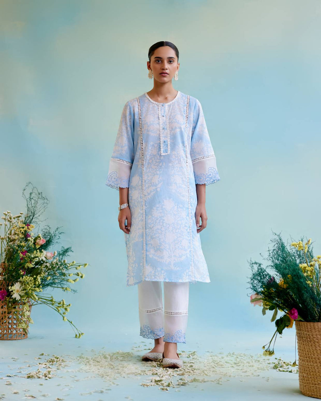 Light Blue Kurta with Narrow Pants