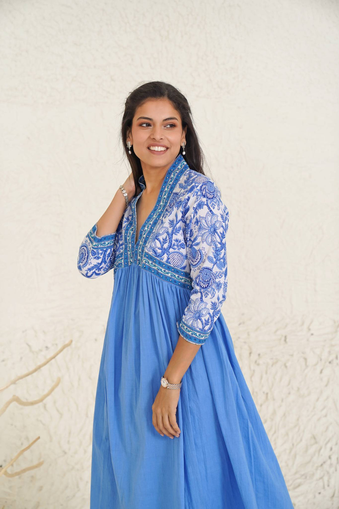 Sapphire Glory Kurta with Wide Leg Pants