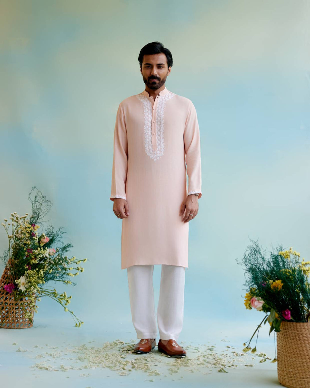 Blush Bloom Dori Kurta with Narrow Pants