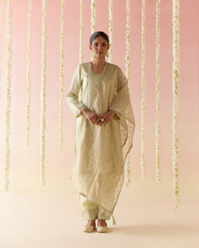 Lotus Green Gold Dupatta