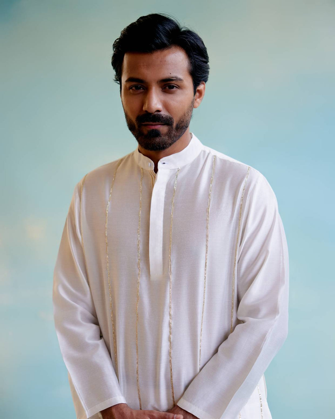 Ivory Lily Gota Kurta with Narrow Pants