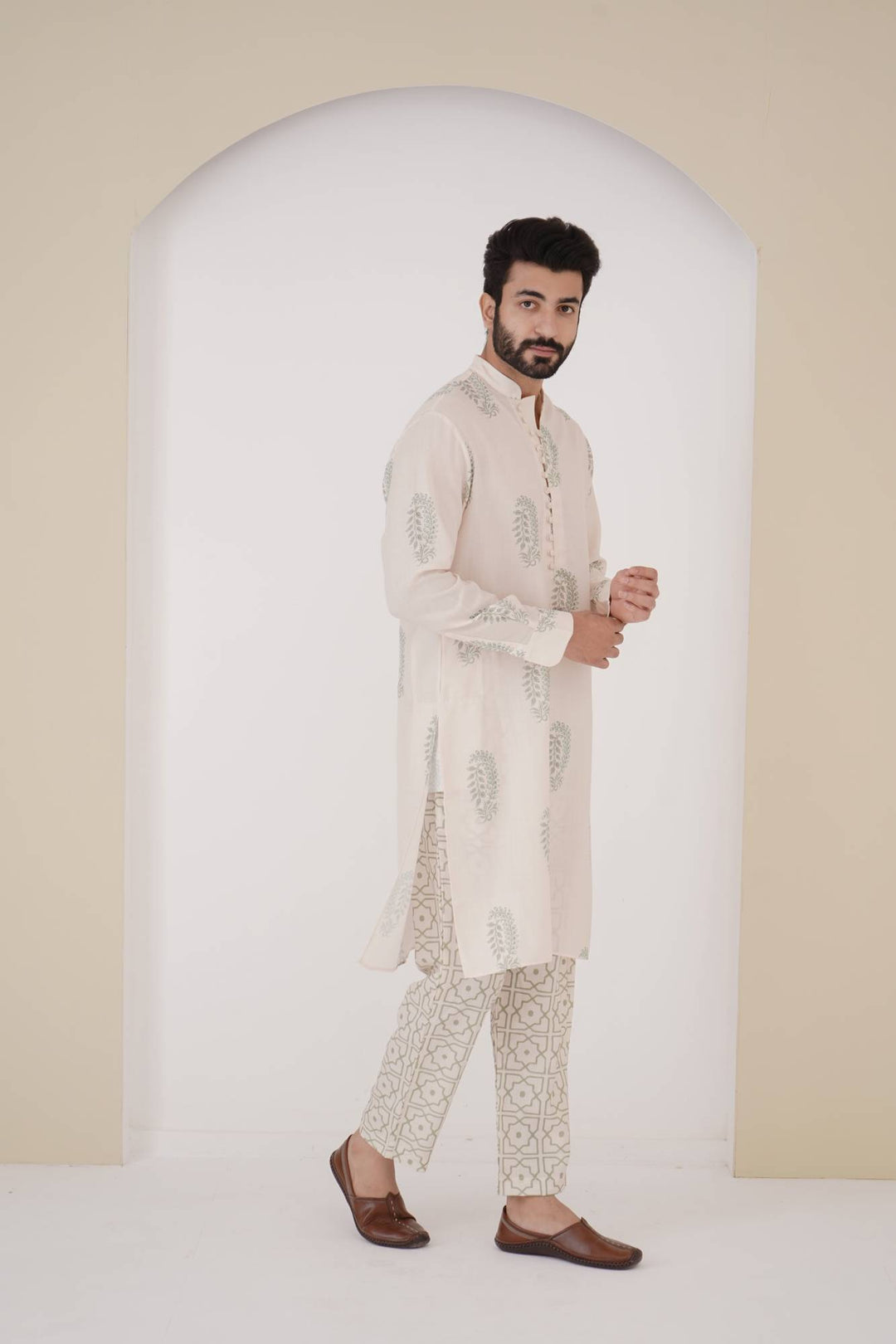 Sage Buta Kurta Set