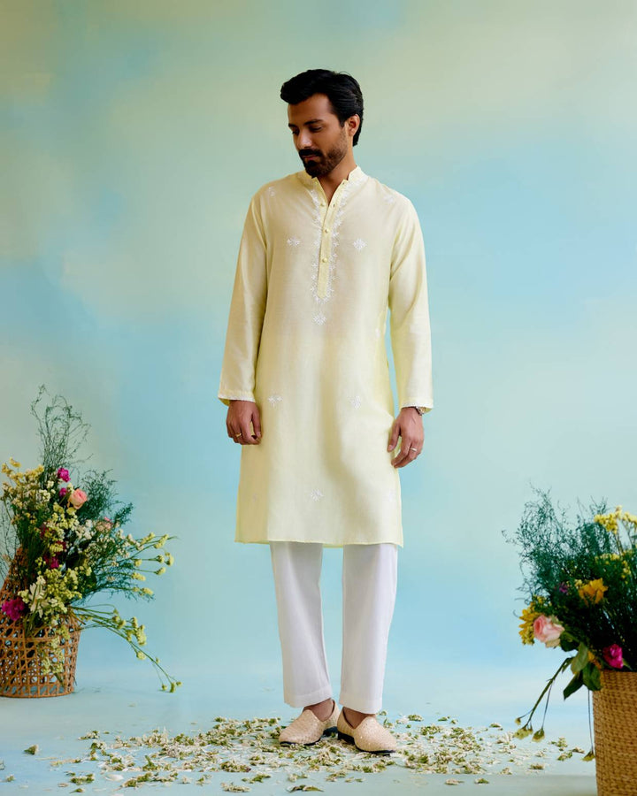 Yellow Sunshine Kurta with Narrow Pants