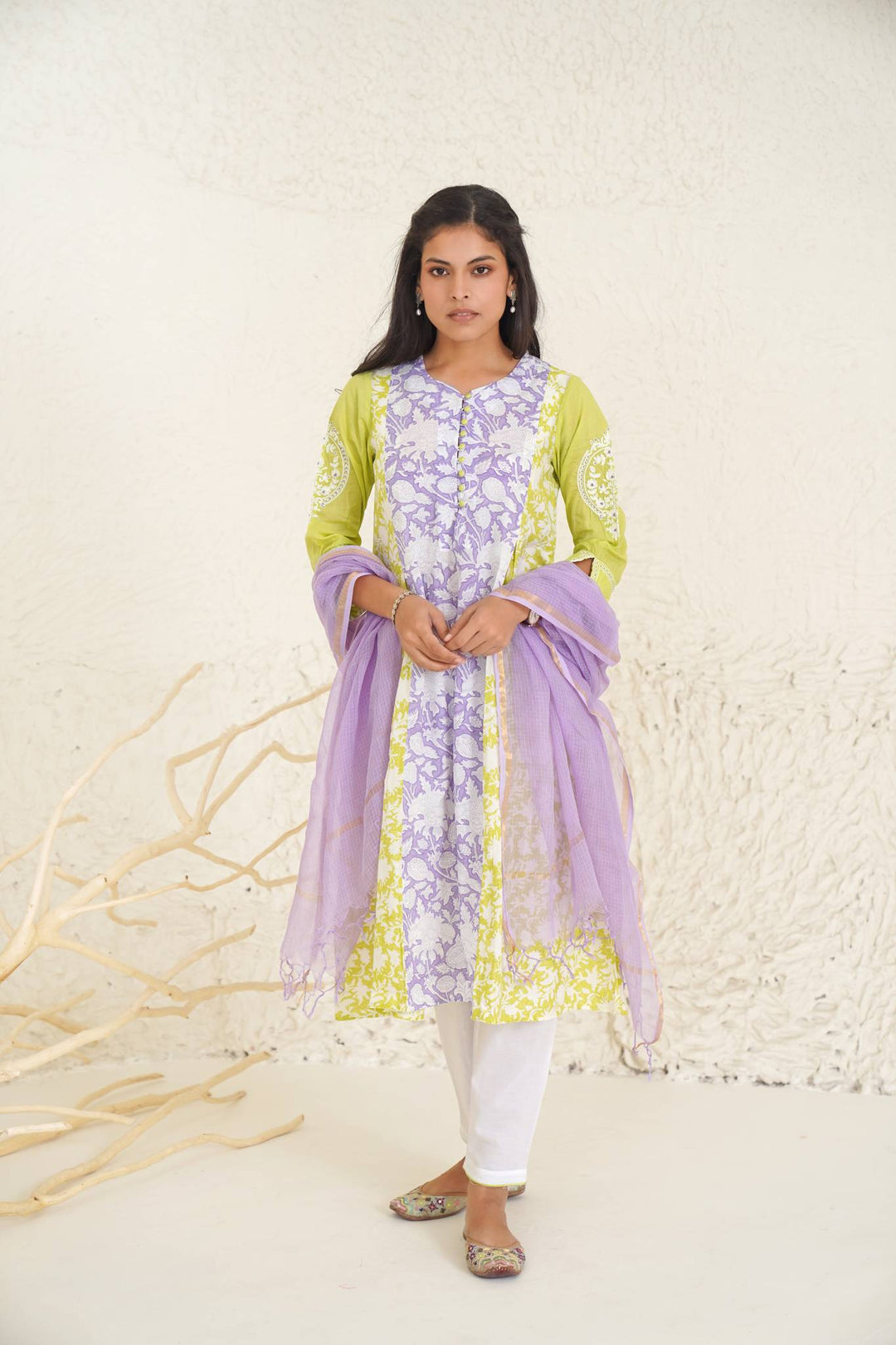 Lime Orchid Kurta with Narrow Pants