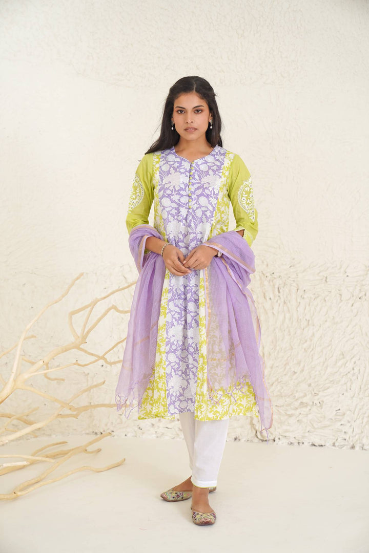 Lime Orchid Kurta with Narrow Pants