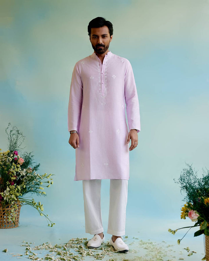 Lilac Bliss Kurta with Narrow Pants