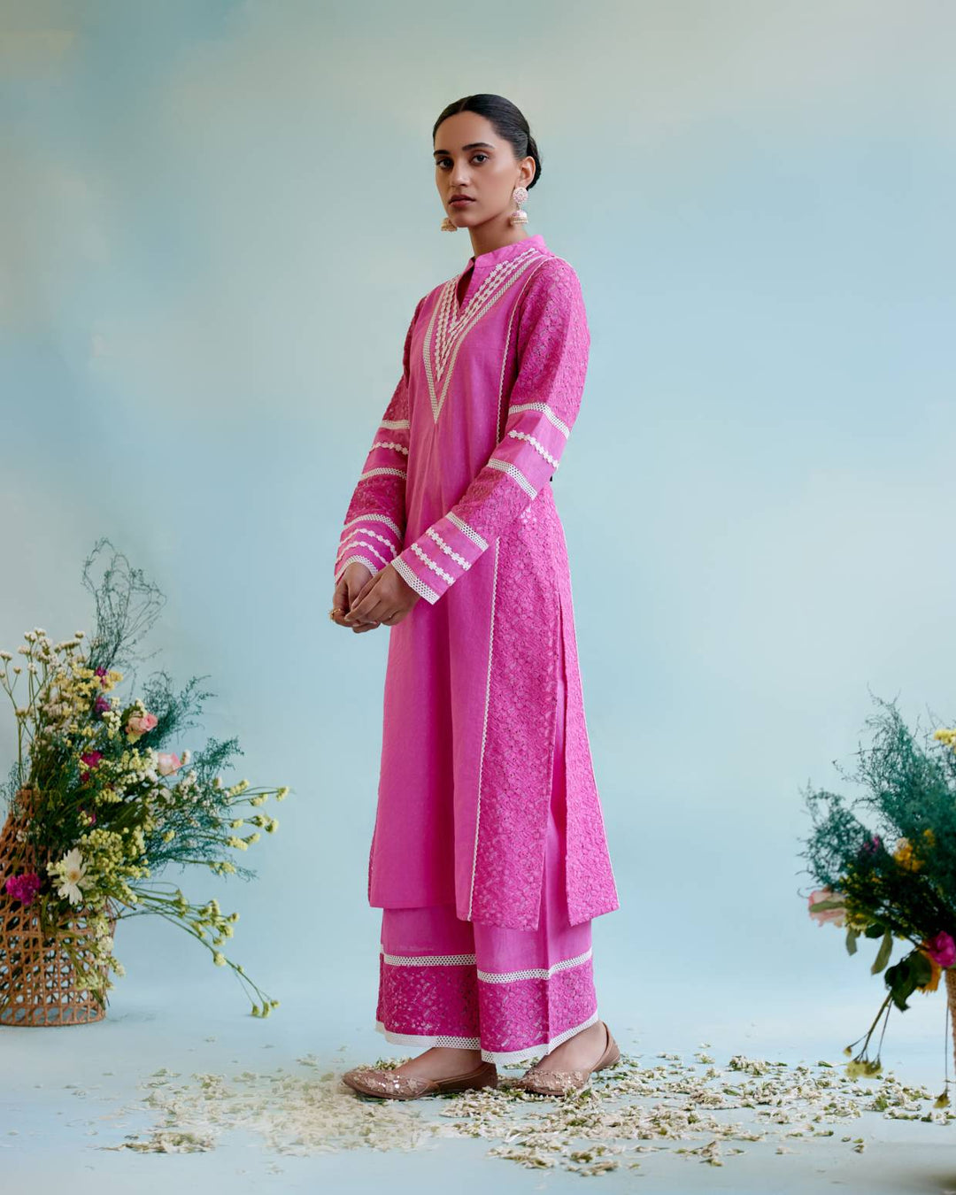 Pink Cotton Kurta