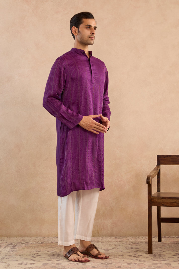Royal Iris Silk Chanderi Kurta