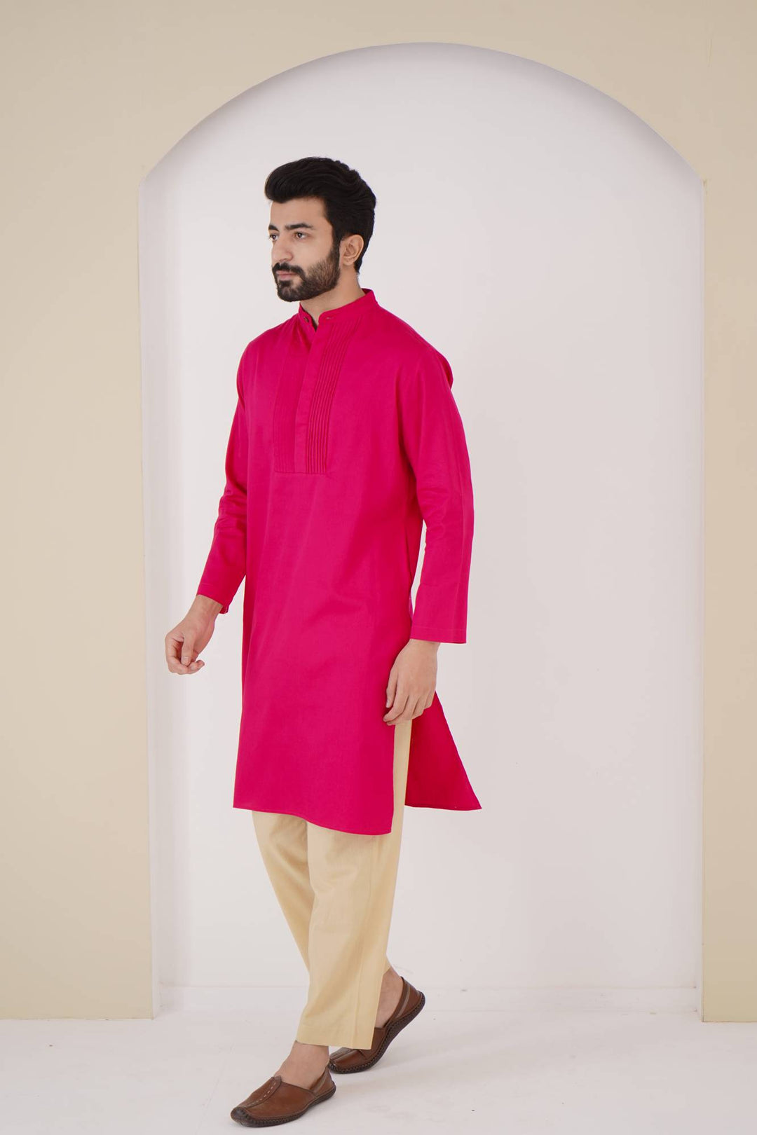 Fuchsia Pintuck Kurta Set