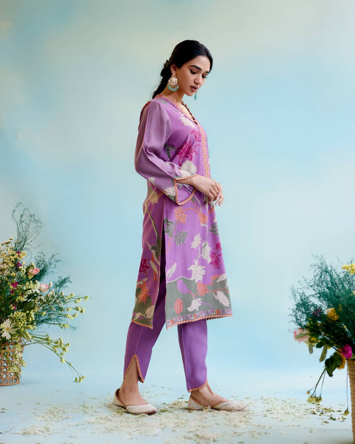 Violet Vale Kurta with Tulip Pants and Dupatta