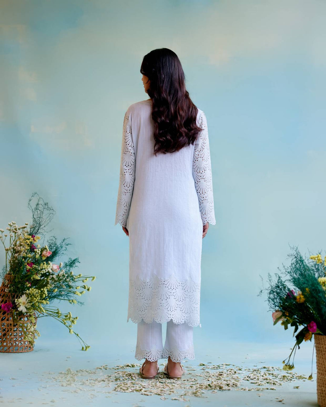 Periwinkle Blue Kurta with Narrow Pants