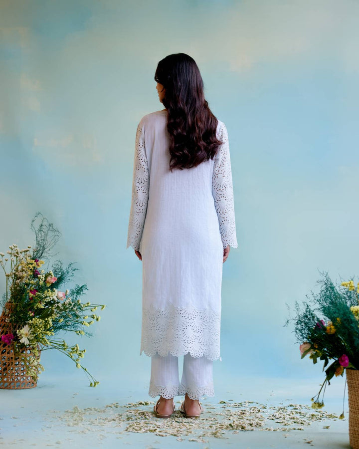 Periwinkle Blue Kurta with Narrow Pants