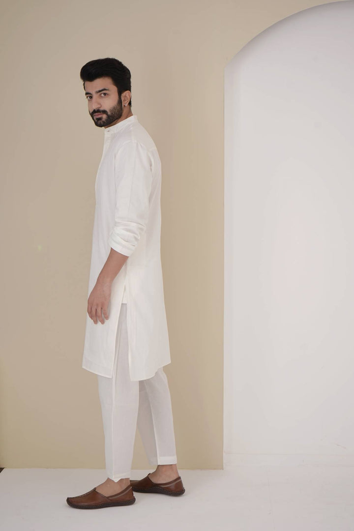 Ivory Pintuck Kurta Set