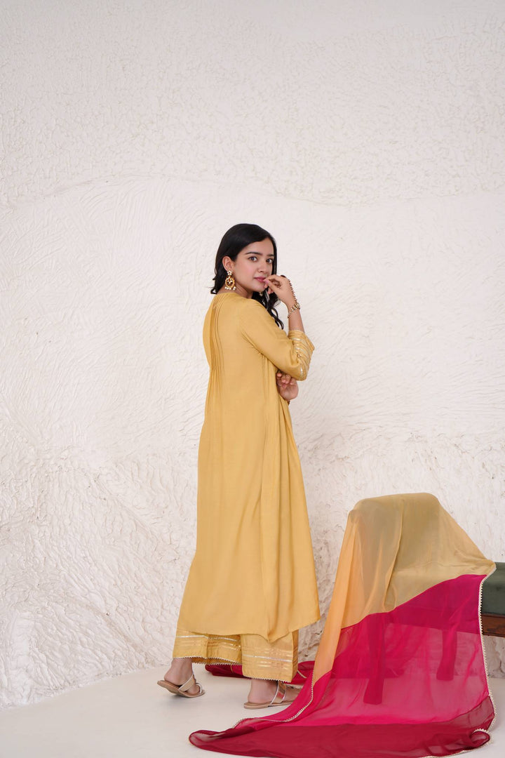 Pearl Gold Kurta with Wide Leg Pants
