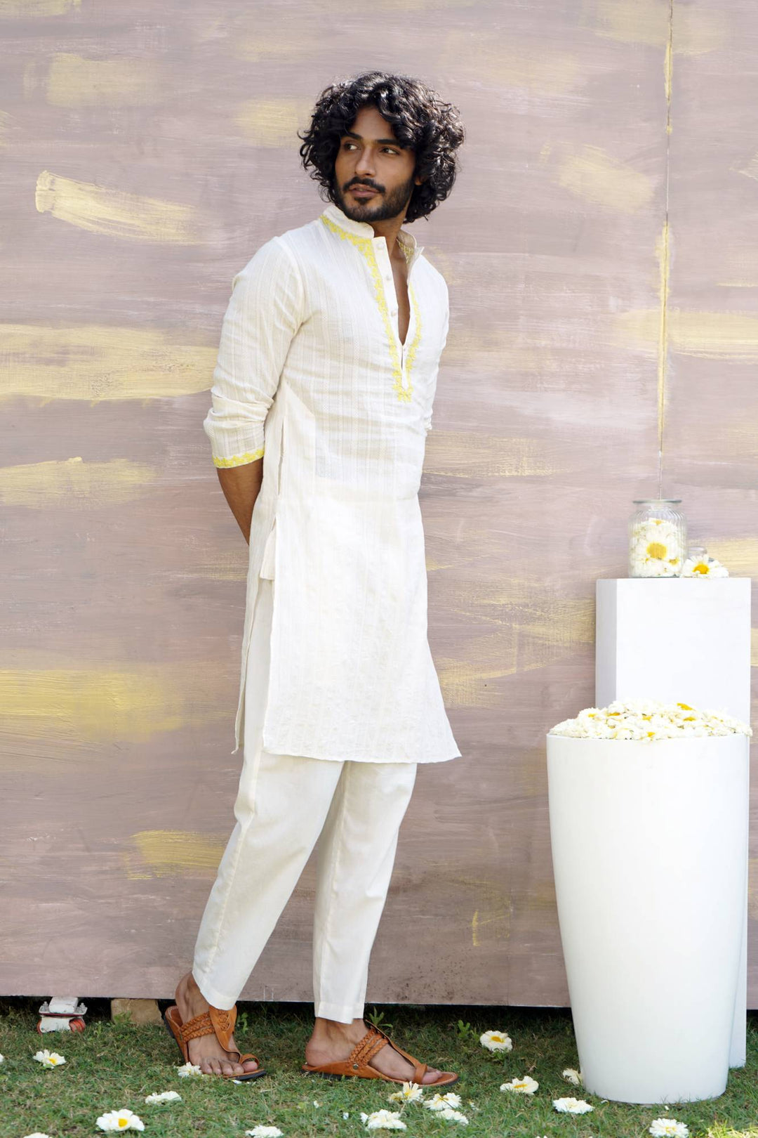 Lemon Dori Kurta For Men