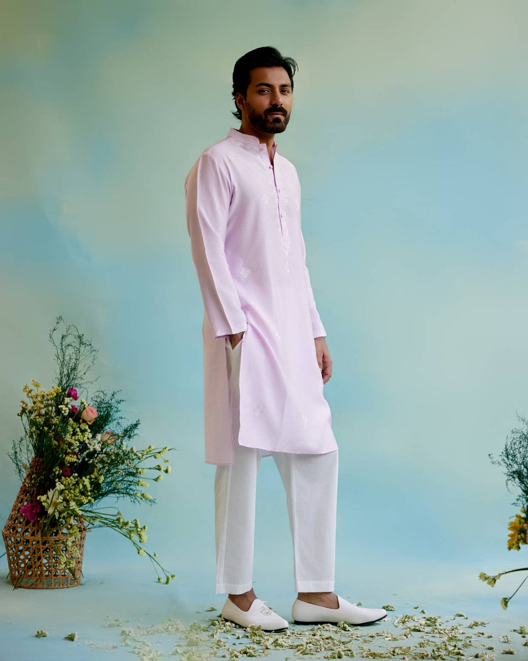 Lilac Bliss Kurta with Narrow Pants
