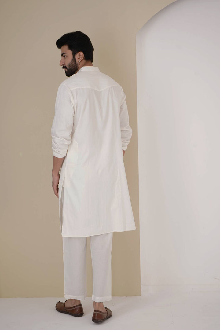 Ivory Pintuck Kurta Set