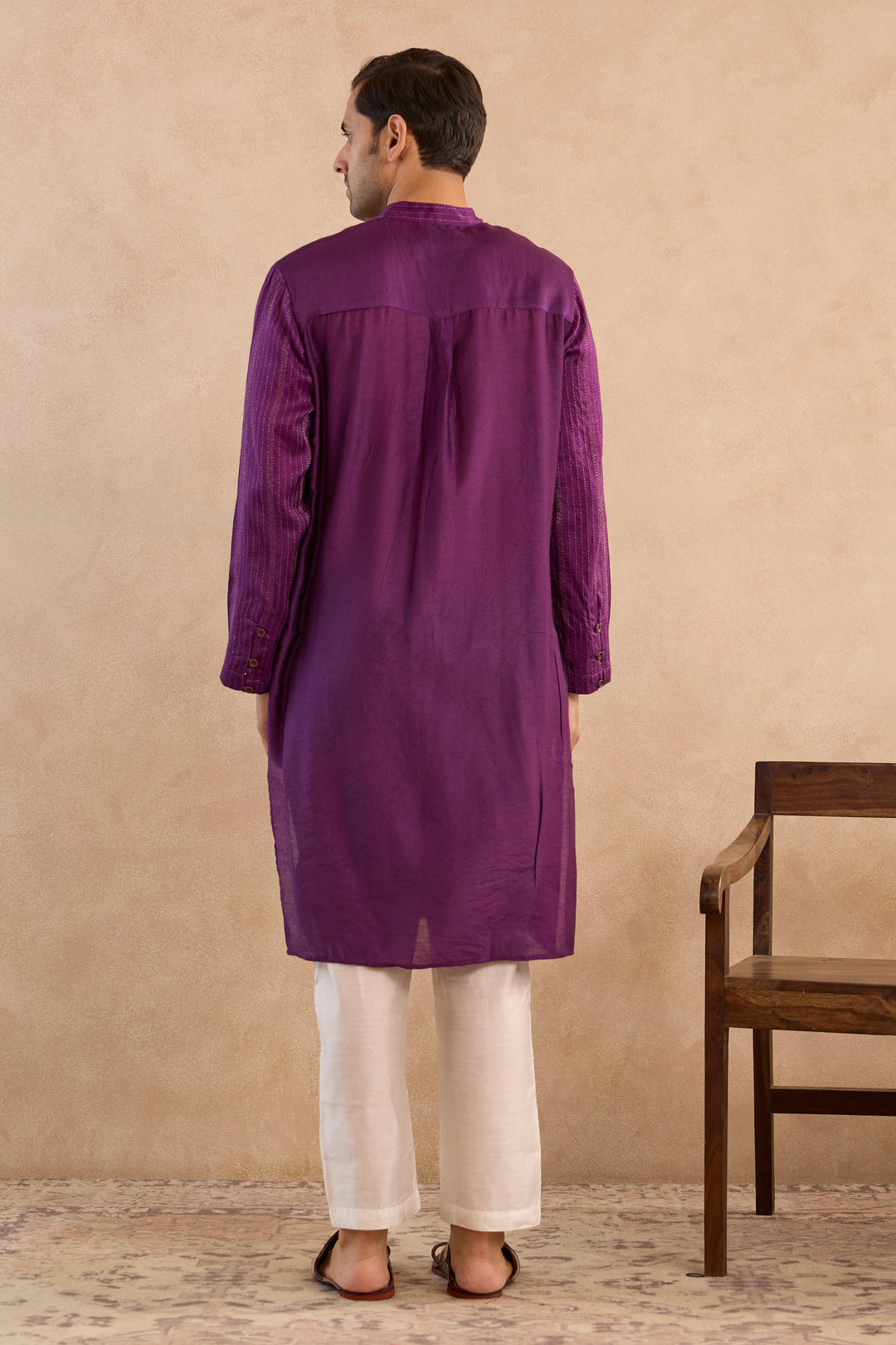 Royal Iris Silk Chanderi Kurta