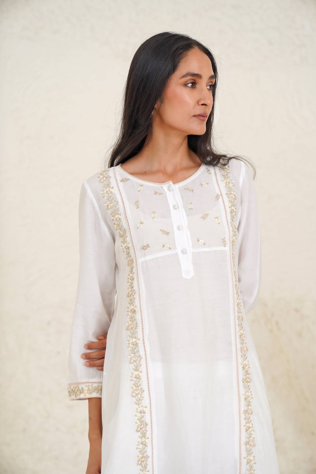 Ice Tone Kurta with Wide Leg Pants
