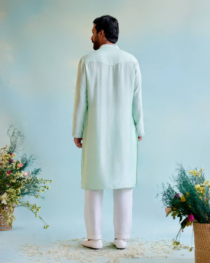 Minty Dream Pintuck Kurta with Narrow Pants