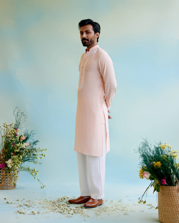 Blush Bloom Dori Kurta with Narrow Pants
