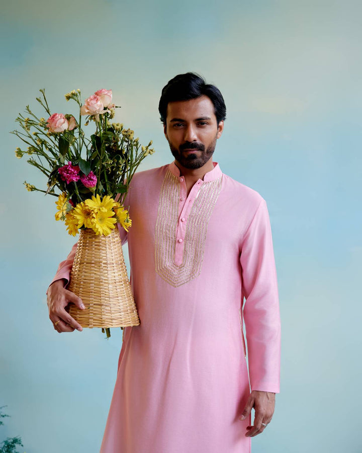 Rosy Glow Gota Kurta with Narrow Pants