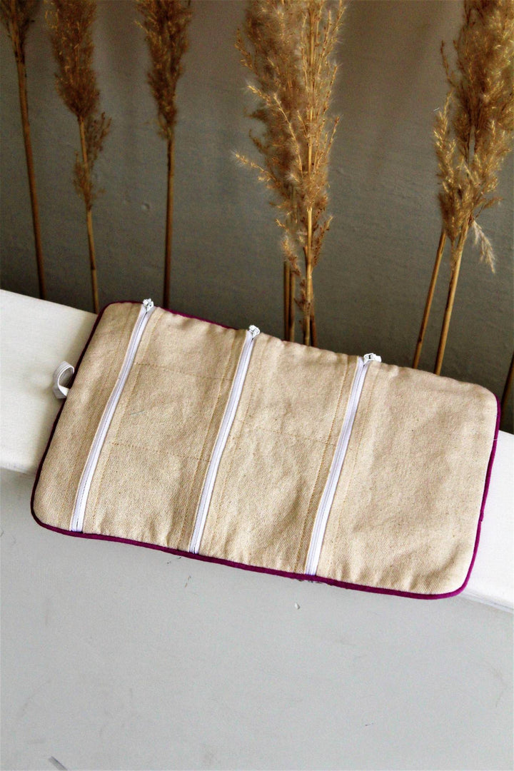 Floral Stipe Accessory Pouch