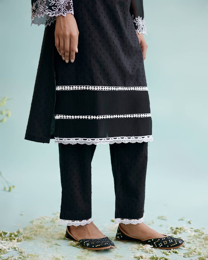 Black Lily Kurta with Narrow Pants