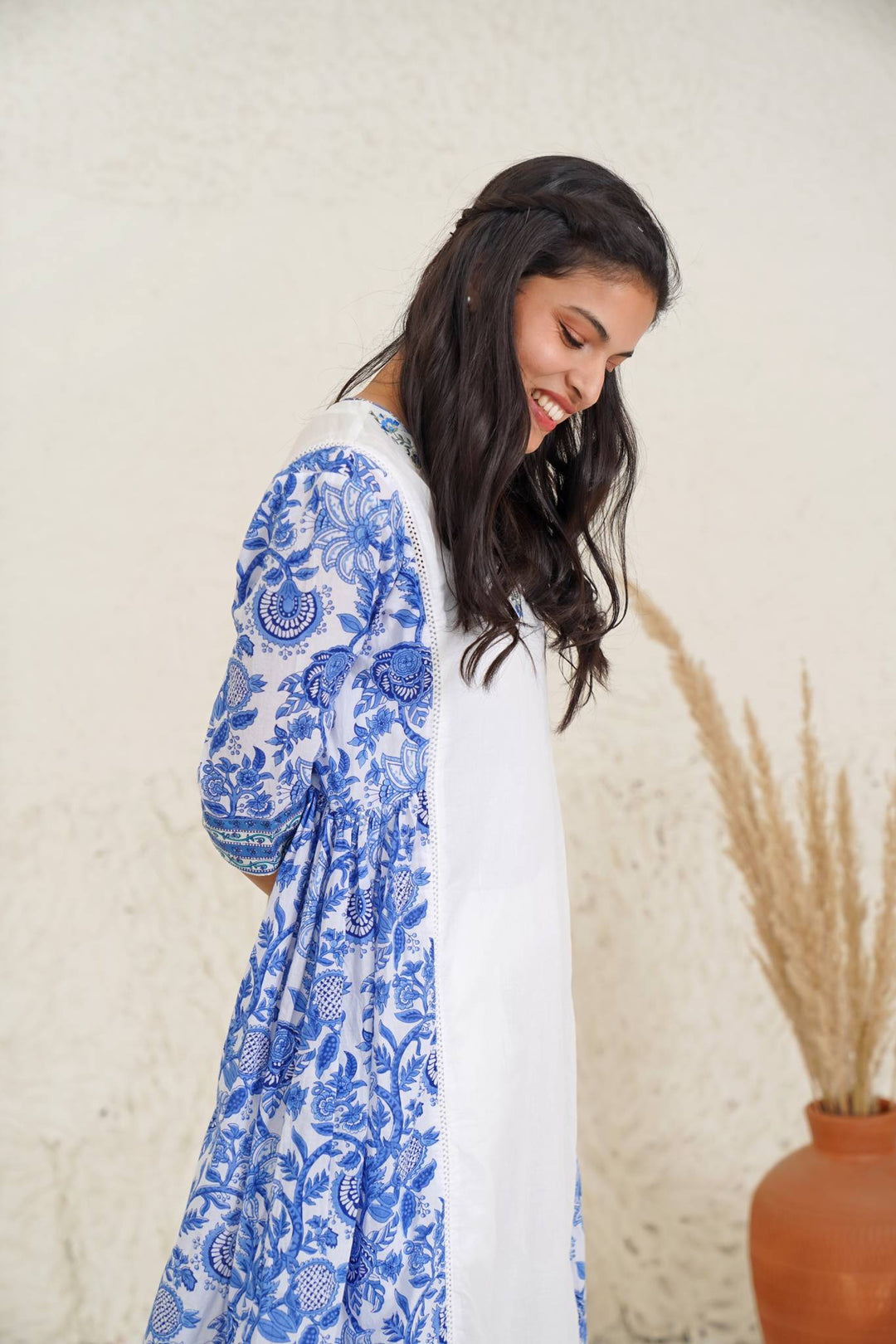 Sapphire Chintz Kurta with Wide Leg Pants