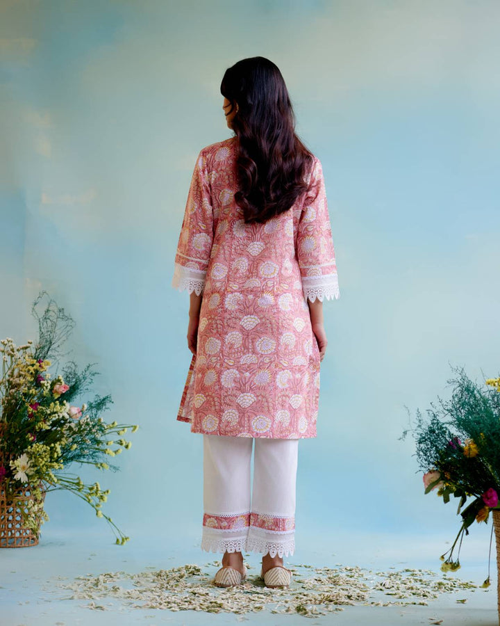 Dusty Rose Kurta with Narrow Pants