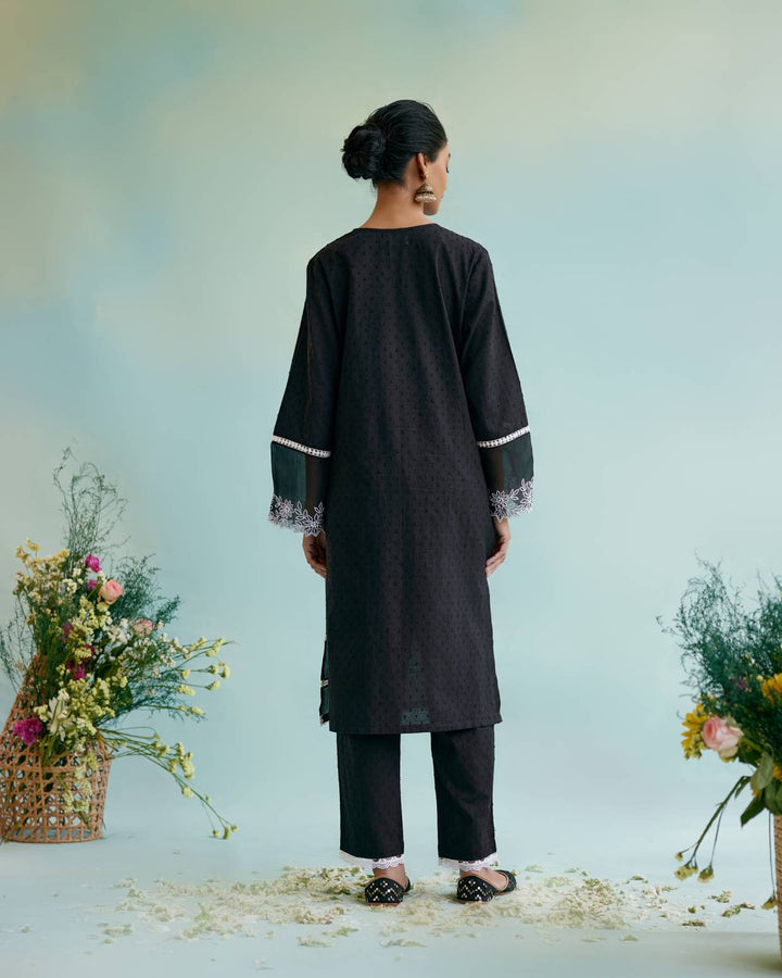 Black Lily Kurta with Narrow Pants