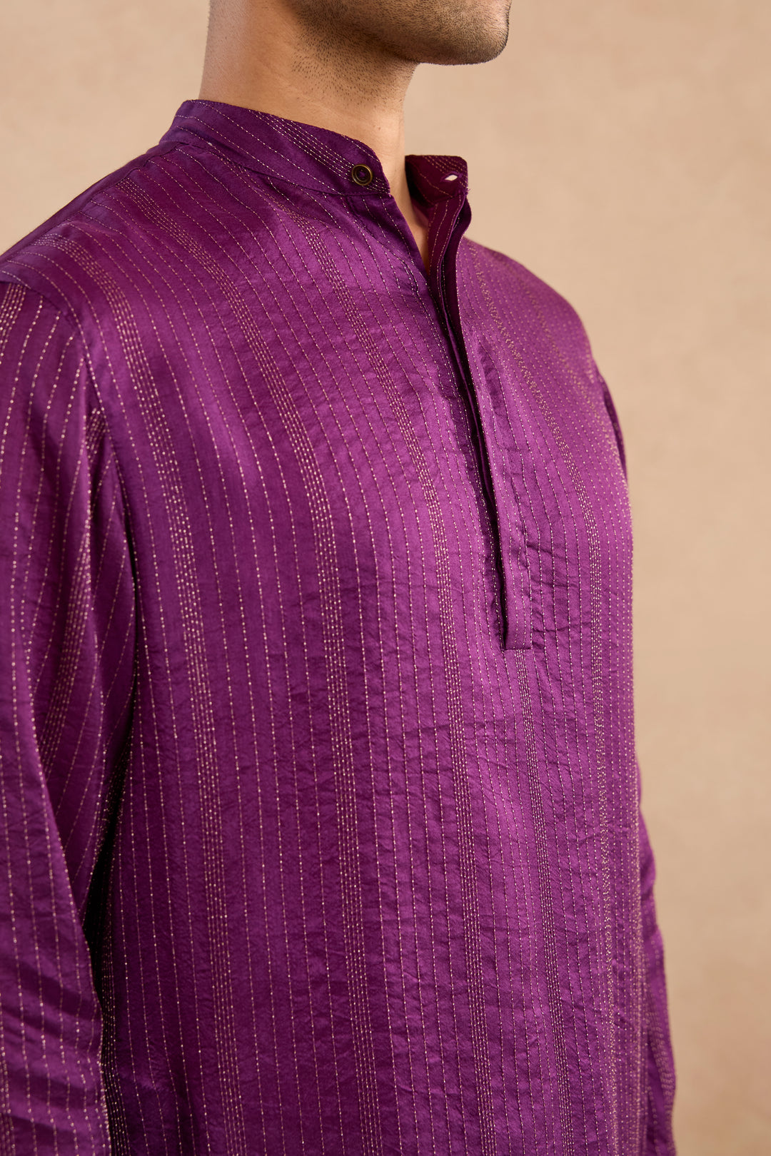 Royal Iris Silk Chanderi Kurta