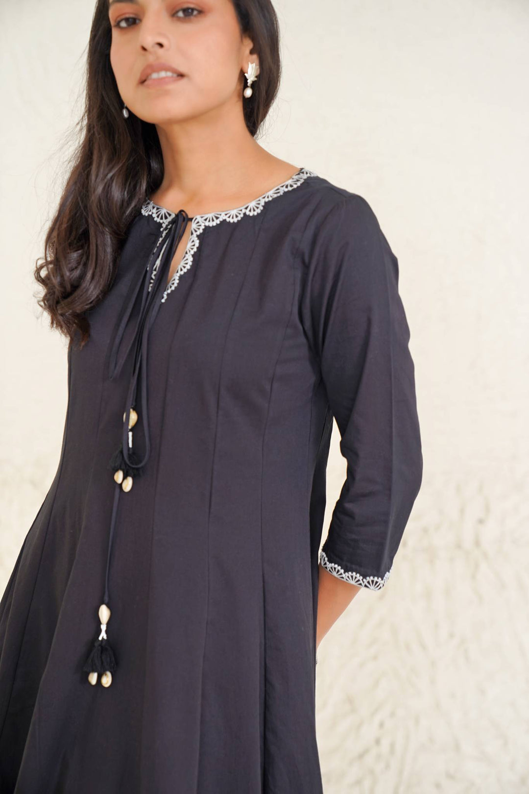 Olive Black Kurta with Pegged Pants