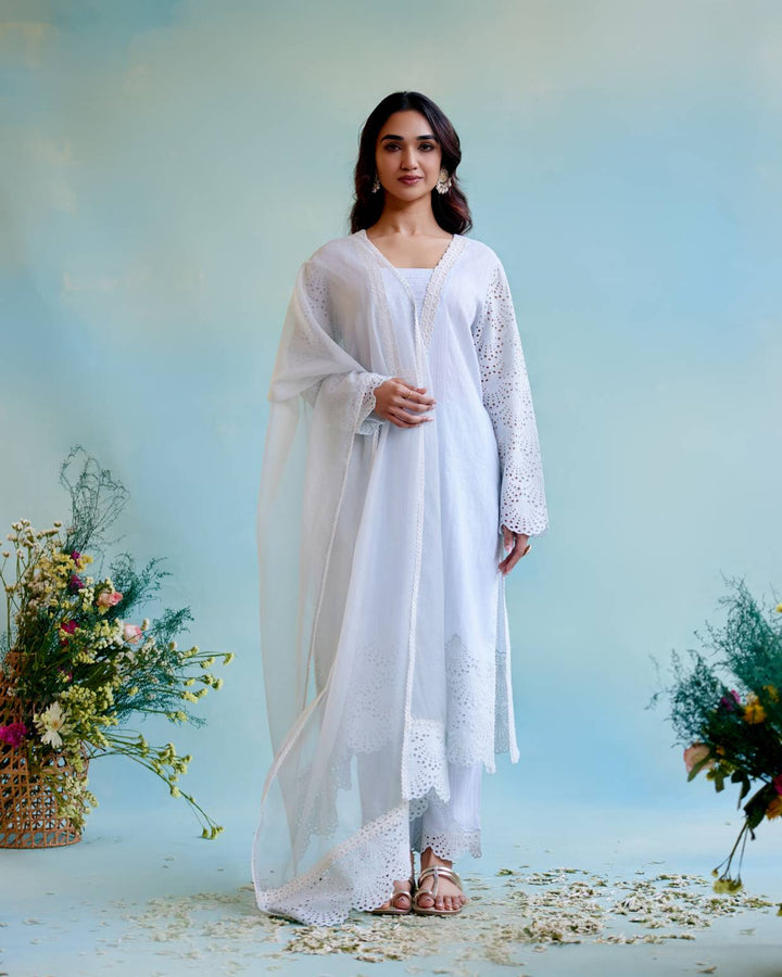 Periwinkle Blue Kurta with Narrow Pants
