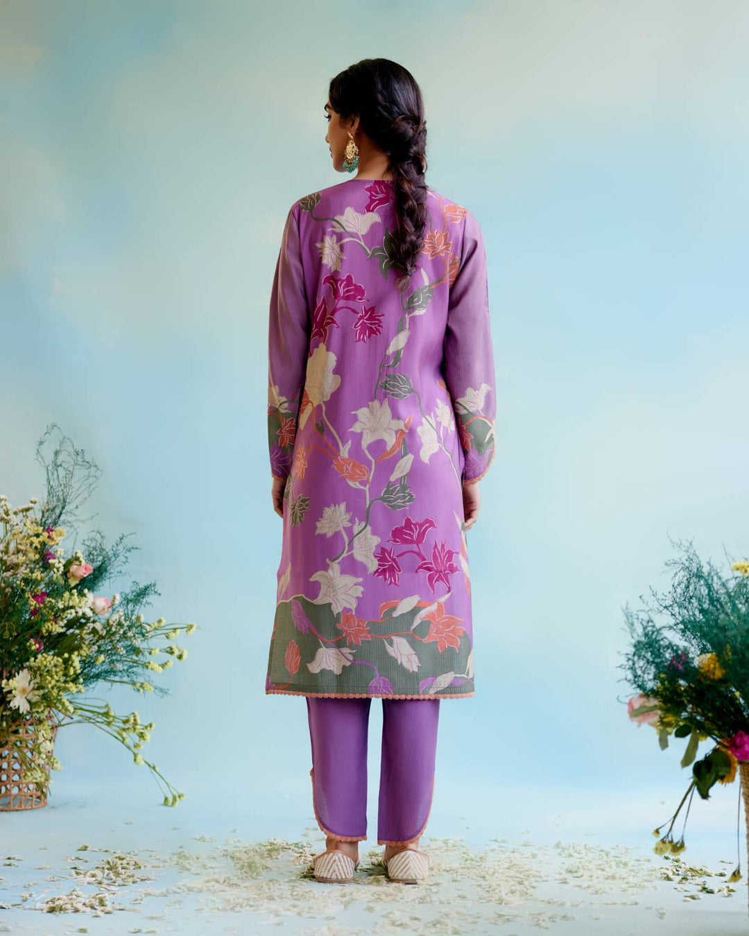 Violet Vale Kurta with Tulip Pants and Dupatta