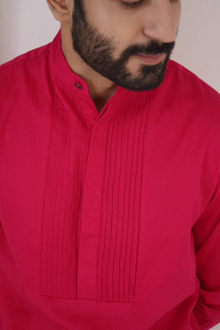 Fuchsia Pintuck Kurta Set