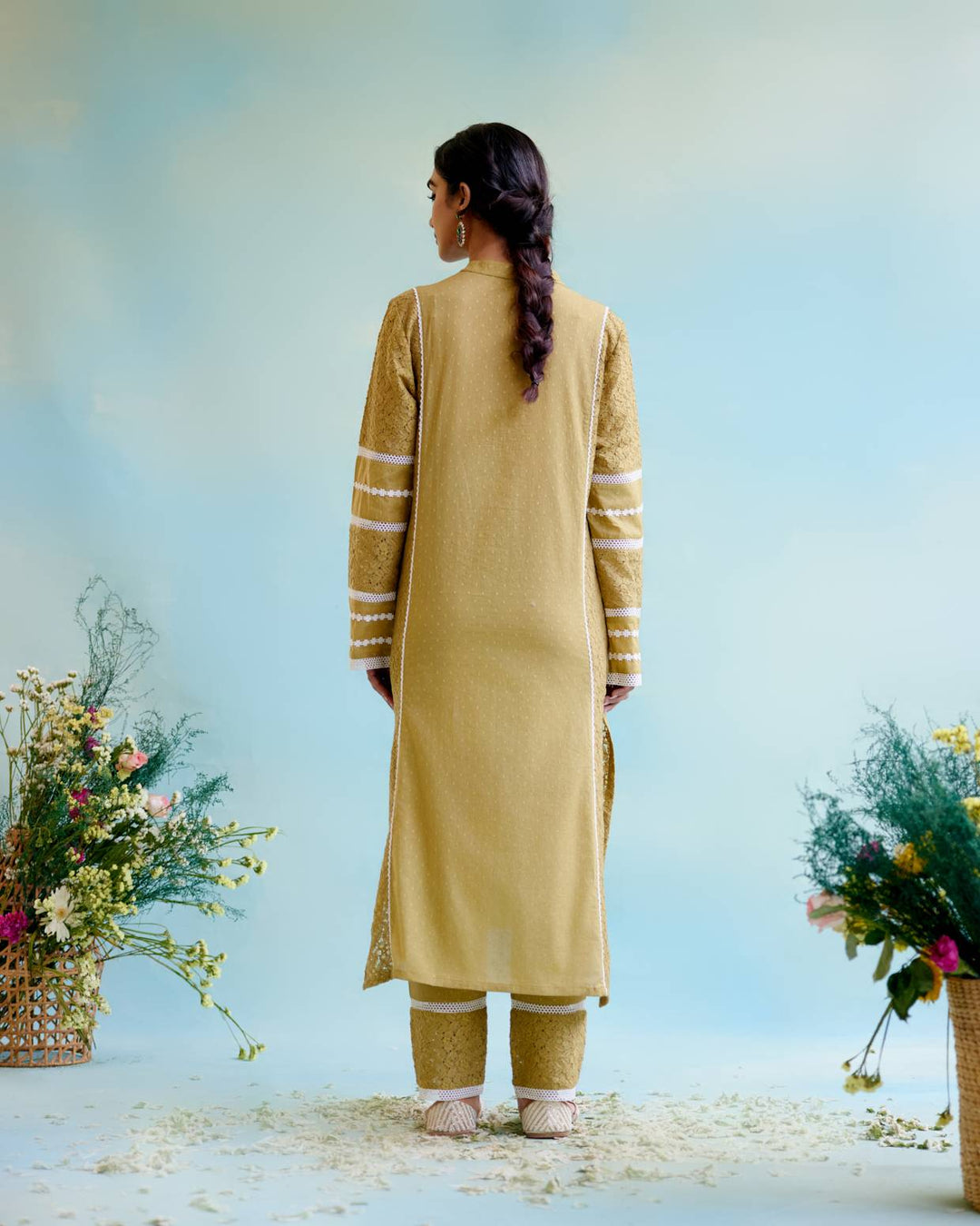 Olive Brown Kurta with Narrow Pants