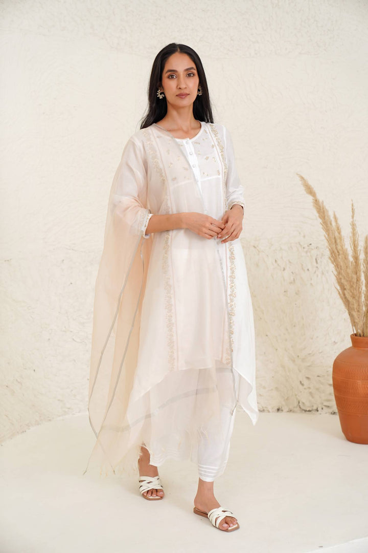 Ice Tone Kurta with Wide Leg Pants