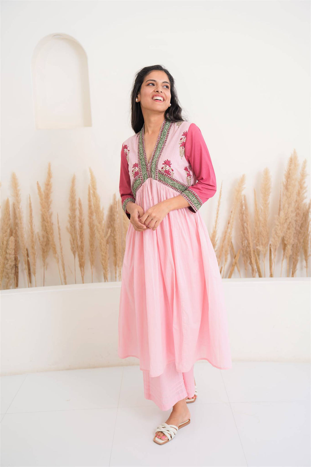 Pearl glory kurta with wide leg pants