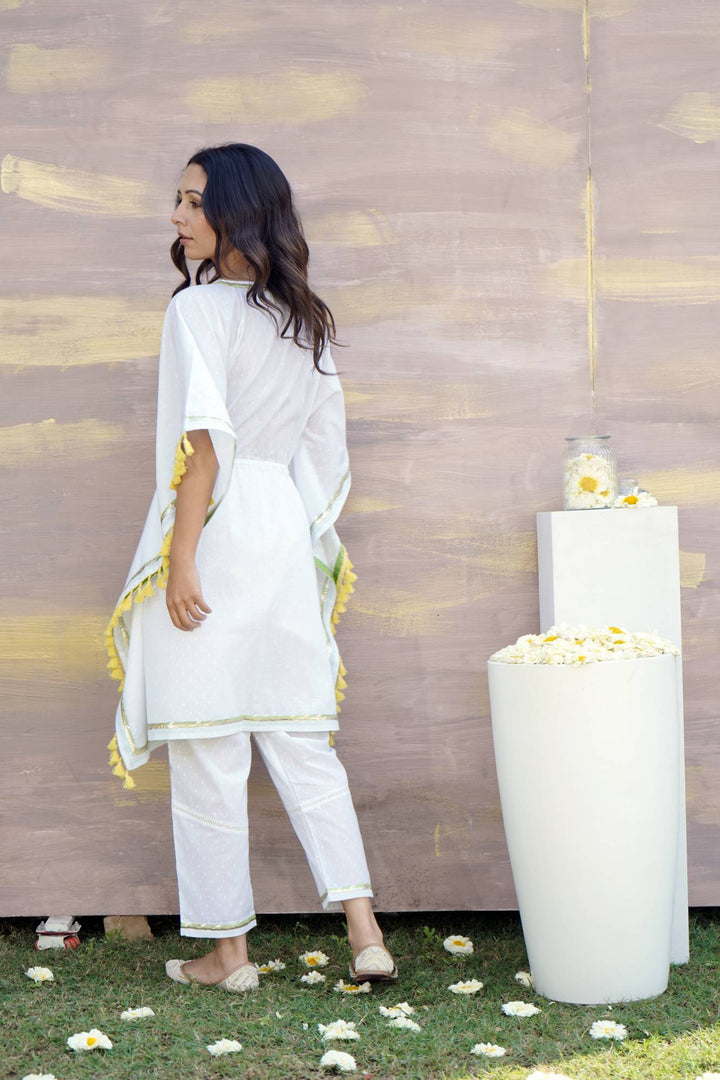 Foliage Daffodil Kaftan with Narrow Pants